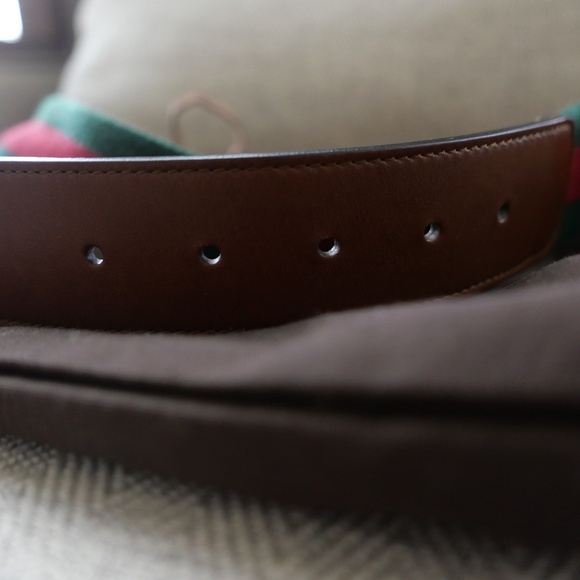 GUCCI Marmont Web Belt Tan 85/34 - Picture 5 of 6